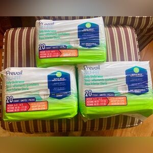 Prevail NU-FIT Daily Underwear 20 Count
3 Packages Size Medium
